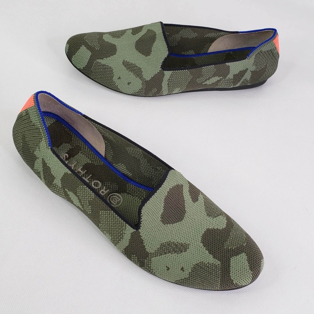 Rothy's The Loafer Women's Size 11 Green Camo Knit Sustainable Slip On Flats
